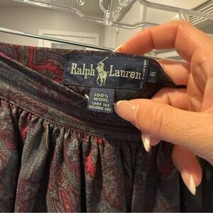 Vintage Ralph Lauren Paisley Wool Skirt
